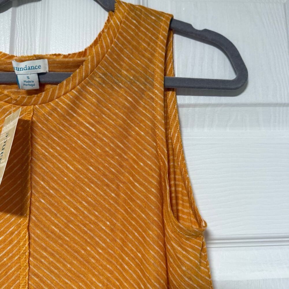 Sundance New Women's 100% Linen Yellow Striped Mary Kate Tank Top Size Small - Picture 4 of 12